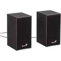 Genius Lautsprecher SP-HF180, 2.0, 6W, schwarz, Lautstärkeregler, Holz, 150Hz-20kHz