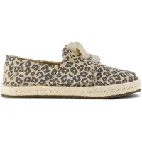 Toms Carolina Lace Up Flacher Slipper, Oatmeal Small Leopard Spots, 37 EU