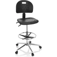 Hjh OFFICE TOP WORK 23 I - Arbeitsstuhl Arbeitshocker Schwarz
