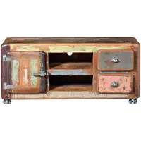 GINER Y COLOMER TV-Fridge aus recyceltem Holz, 56 cm x 135 cm x 40 cm