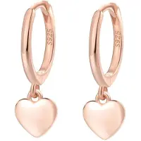 Hey Happiness Vergold. Ohrringe Herz Creolen 925 Sterlingsilber in Rosegold | Gr.: onesize