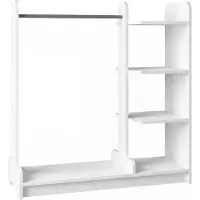 VCM Kleiderständer H. 124 x B. 106 x T. 35 cm mit Regal & Kleiderstange Offene Garderobe für Schlafzimmer Flur Ankleide - Lempu L