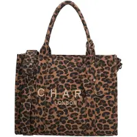 Charm London Bond Avenue Laptoptasche - 15.6" Laptopfach - abnehmbarer Schultergurt - Leopard