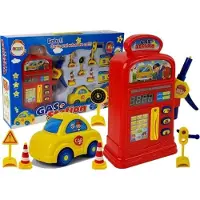 Leantoys Tankstelle Truck Set Straßenschilder Sound Lichter