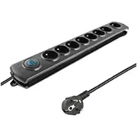 Qoltec 50113, 8 AC-Ausgänge, Typ E, 230 V, 50 Hz, 16 A, 3680 W