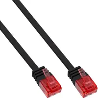 InLine Patchkabel flach, U/UTP, Cat.6, schwarz, 15m, 15 m, Cat6, U/UTP (UTP), RJ-45, RJ-45, Schwarz