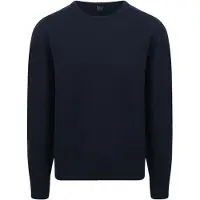 William lockie O-Auschnitt Pullover Lammwolle Dunkelblau