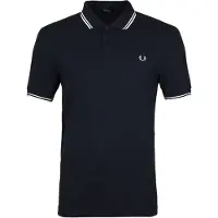 Fred perry für Herren. M3600 Polo Twin Tipped navy (S), Lässig, Baumwolle, Kurzarm, Marine