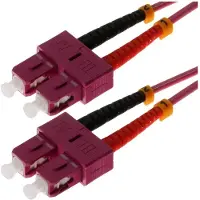 Helos LWL Patchkabel OM4 Duplex 3,0mm SC-SC 50/125µm erikaviolett 1m LSZH