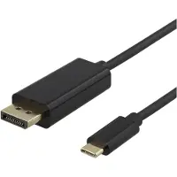 Deltaco USBC-DP100, 1 m, USB Typ-C, DisplayPort, Männlich, Männlich, Gerade
