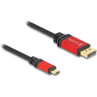 DeLOCK USB Type-C zu DisplayPort Kabel (DP Alt Mode) 8K 30 Hz mit HDR Funktion 1 m rot, 1 m, USB Typ-C, DisplayPort, Männlich, Männlich, Gerade