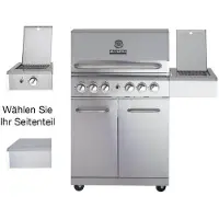 ALL' GRILL ALLGRILL Gasgrill ALLROUNDER L Modular Grundmodell 4 Brenner, Seitenkocher, Backburner (100304)