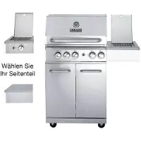 All'Grill ALLROUNDER M Modular Grundmodul Edelstahl 3 Brenner 1 Seitenkocher Backburner