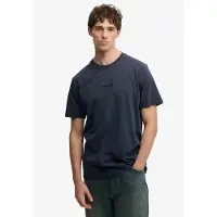 Superdry Rundhalsshirt "MICRO LOGO T SHIRT" Loose Fit, aus Baumwolle und Single Jersey, mit Print, hüftbedeckend