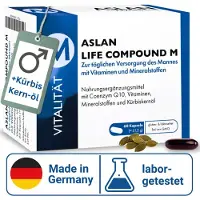 Aslan Life Compound M – Multivitamin für Männer mit Magnesium, Coenzym Q10 & Kürbiskernöl 60 St Kapseln
