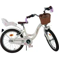 Volare Blossom Kinderfahrrad - Mädchen - 18 Zoll - Weiss - Zwei Handbremsen