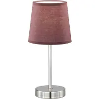 Etc-shop 2er Set Tischleuchte nickel matt, Textil braun, H 32 cm