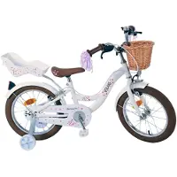 Volare Blossom Kinderfahrrad - Mädchen - 16 Zoll - Weiss - Zwei Handbremsen