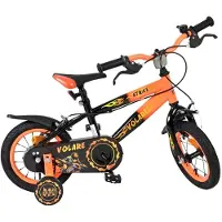 Volare Strike Kinderfahrrad - Jungen - 12 Zoll - Schwarz Orange - Zwei Handbremsen