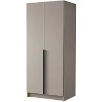 Mirjan 24 Kleiderschrank Bono I, Schlafzimmer, Drehtürenschrank, mit Kleiderstange, Modern, Garderobenschrank, Metallgriffe (Farbe: Cashmere / Cashmere + Schwarz)