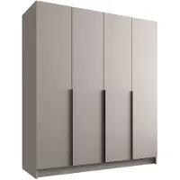 Mirjan 24 Kleiderschrank Santi I, Schlafzimmer, Drehtürenschrank, mit Kleiderstange, Modern, Garderobenschrank, Metallgriffe (Farbe: Cashmere / Cashmere + Schwarz)
