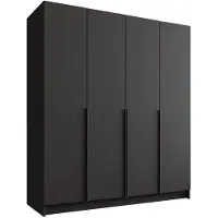 Mirjan 24 Kleiderschrank Santi I, Schlafzimmer, Drehtürenschrank, mit Kleiderstange, Modern, Garderobenschrank, Metallgriffe (Farbe: Schwarz)