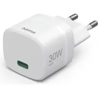 Hama Schnellladegerät GaN, USB-C, PD/Qualcomm, 30 W, Weiß