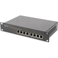 Digitus 10" Gigabit Ethernet Switch, 8-Port, Unmanaged, Unmanaged, Gigabit Ethernet (10/100/1000), Vollduplex, Rack-Einbau, 1U