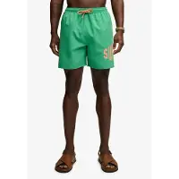 Superdry für Herren. M3010265A Badehose mit grünem Logo-Print (M), Strandbekleidung, Recyceltes Polyester