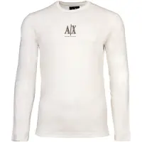 Armani Exchange für Herren. XM000364AF12308U0009 Weißes Langarm-T-Shirt (L), Lässig, Baumwolle