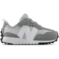 New Balance Unisex für Kinder. I327V1_KL Leder-Sneaker 327 New-B Hook & Loop, grau (17), Wohnung, Wildleder, Klettverschluss, Sportlich,