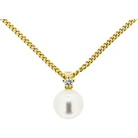 Orolino Halskette 585 Gold mit Brillant 0,03ct. + Perle weiß 6,5-7mm