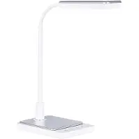 Beliani Schreibtischlampe LED Weiß Kunststoff mit Silikonarm Verstellbar Dimmbar Rechteckig Modern Büro Homeoffice Arbeitszimmer Lernbereich