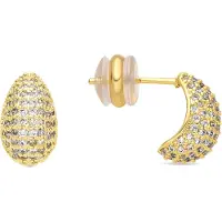 Luxenter Ohrringe mit 18-karätiger Gelbgoldbeschichtung und Brillantstrass – Kincon