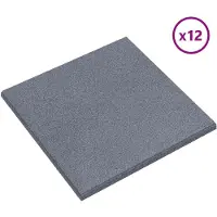 vidaXL Sturzschutzfliesen 12 stk. Grau 50 x 50 cm Gummi