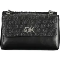 Calvin Klein Elegante schwarze Umhängetasche mit Kettenhenkeln und Recycling-Material