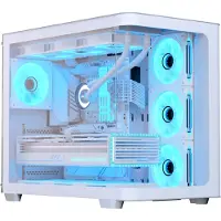 Aerocool P500C, Midi Tower, PC, Weiß, ATX, micro ATX, Mini-ITX, SPCC, Gehärtetes Glas, Gaming