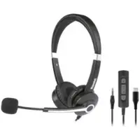 Hamlet Professionelles Binaurales Headset Mit Mikrofon HHEADM-UJX USB-A USB-C 3,5-mm-Klinke