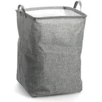 Zeller Present Wäschesack PRESENT, grau, B:35cm H:53cm T:35cm, Polyester, Wäschesammler, Wäschesack, 2 praktische Griffe