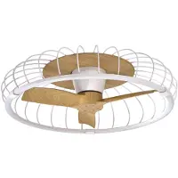 Mantra-Iluminacion NATURE LED-Deckenventilator, CCT App weiß/buche - Mantra , Nature, dimmbar, Weiß, für Wohnzimmer, Kunststoff