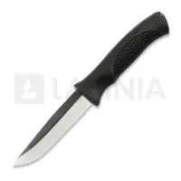 Rokka Korpisoturi Messer, black, leather sheath