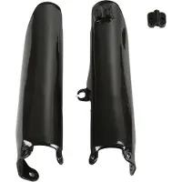 Ufo Gabelprotektoren PLAST 2-teilig Verkleidung Gabelabdeckung für Husqvarna TC TE 449 - 511 ccm Bj. 2011 - 2013, Farbe:schwarz