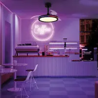 Mantra-Iluminacion North LED-Deckenventilator schwarz DC leise CCT RGB - Mantra , North, dimmbar, Schwarz, für Wohnzimmer, Kunststoff, Modern