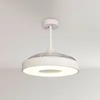 Mantra-Iluminacion Coin LED-Deckenventilator, weiß, DC leise, CCT - Mantra , Coin, dimmbar, Weiß, für Wohnzimmer, Kunststoff, Modern