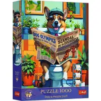 Trefl , Corgi auf der Toilette, 1000 Teile Premium Plus Puzzle