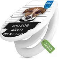 Banjado Familien WC Sitz weiß mit Kindersitz und Absenkautomatik und Motiv Bad Dog Jack Russel [TDWK 10652]