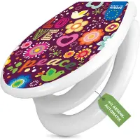 Banjado Familien WC Sitz weiß mit Kindersitz und Absenkautomatik und Motiv Love and Peace [TDWK 10037]