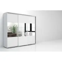 BM-Möbel A26 Kleiderschrank - Weiß - 278 x 62 x 245 cm