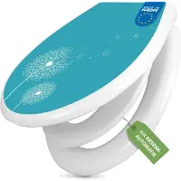Banjado Familien WC Sitz weiß mit Kindersitz und Absenkautomatik und Motiv Pusteblume 4 [TDWK 11123]