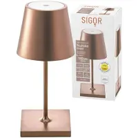 Sigor Nuindie Mini Akku Tischleuchte IP54 Aluminium Easy Connect bronze